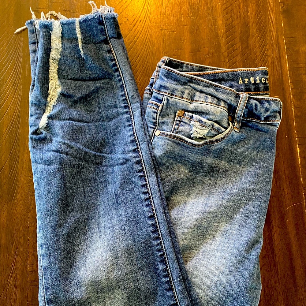 Stretch high rise denim